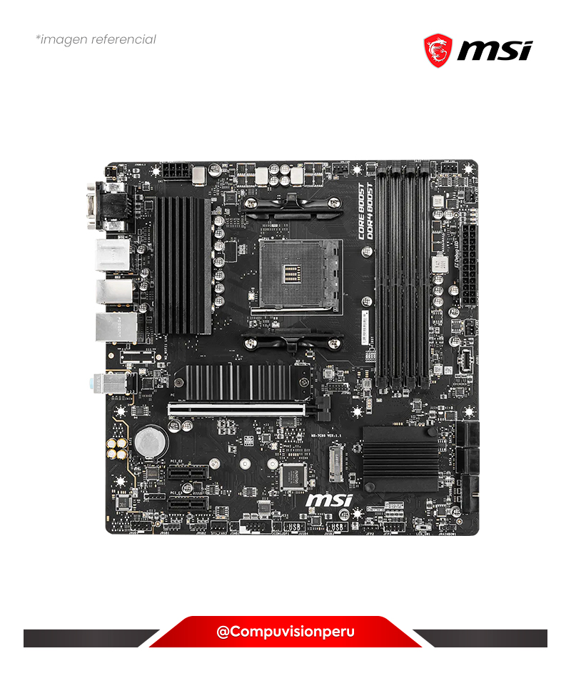 PLACA MSI B550M PRO-VDH AMD B550 DDR4 M.2 USB 3.2 SATA 6GB VGA HDMI M-ATX