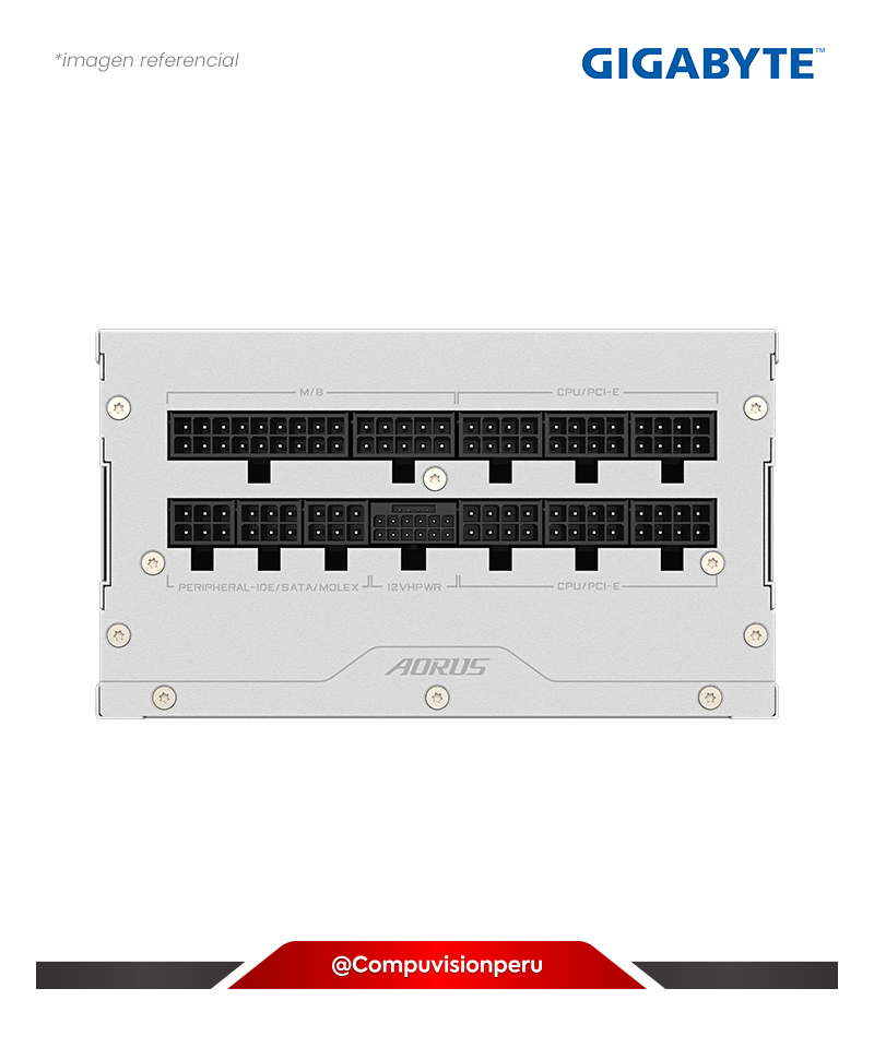 FUENTE 850W GIGABYTE AORUS ELITE P850W WHITE 80 PLUS PLATINUM PCIEX 5.O ICE FULL MODULAR GP-AE850PM-PG5-ICE