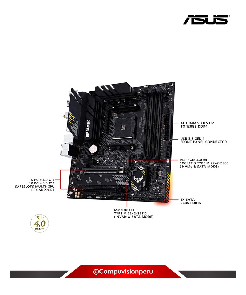 PLACA ASUS TUF B550M-PLUS   WIFI AMD AM4 DDR4 HDMI PCIEX