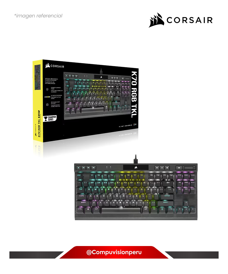 TECLADO CORSAIR K70 RGB TKL CHAMPION SERIES ENG OPX RGB SWITCHES CH-911901A-NA