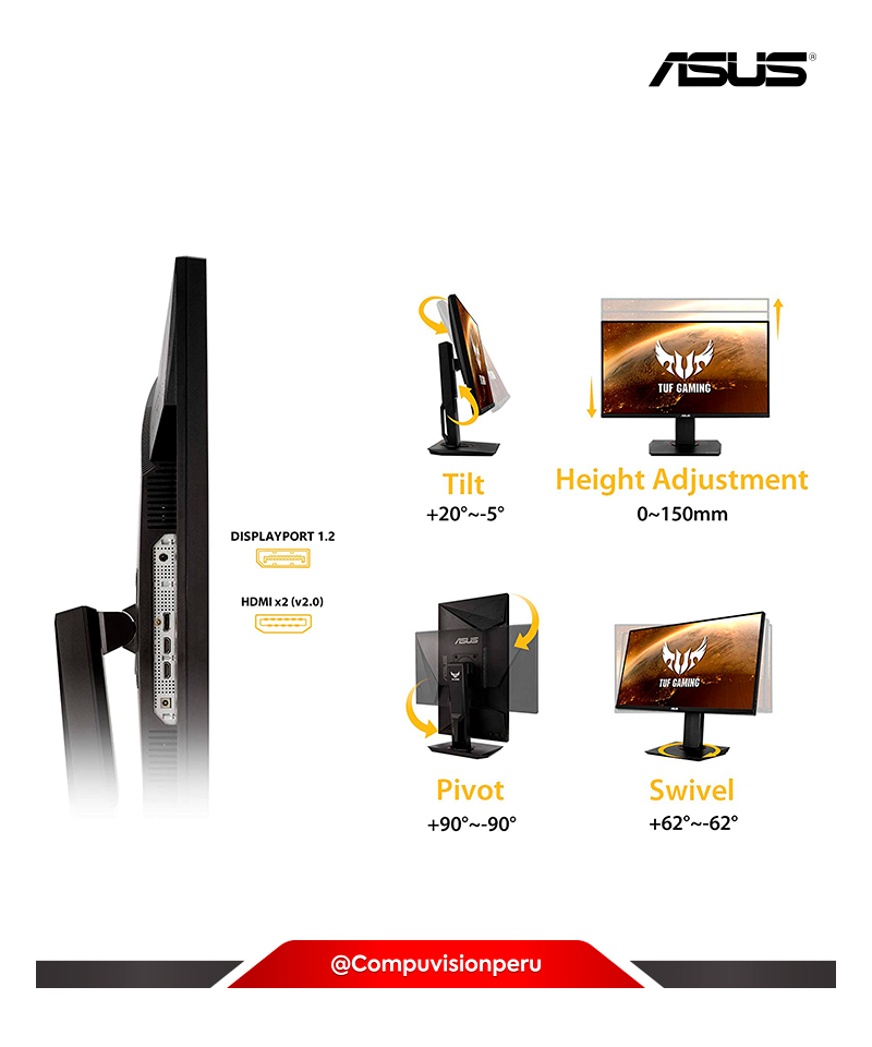 MONITOR 28 IPS ASUS TUF GAMING VG289Q 4K 3840*2160 5MS HDMI / DP FREESYNC