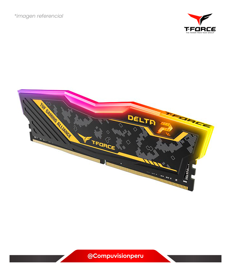 MEMORIA 8GB DDR4 BUS 3200 TEAM GROUP T-FORCE DELTA TUF RGB CL-16 1.35V TF9D48G3200HC16C01