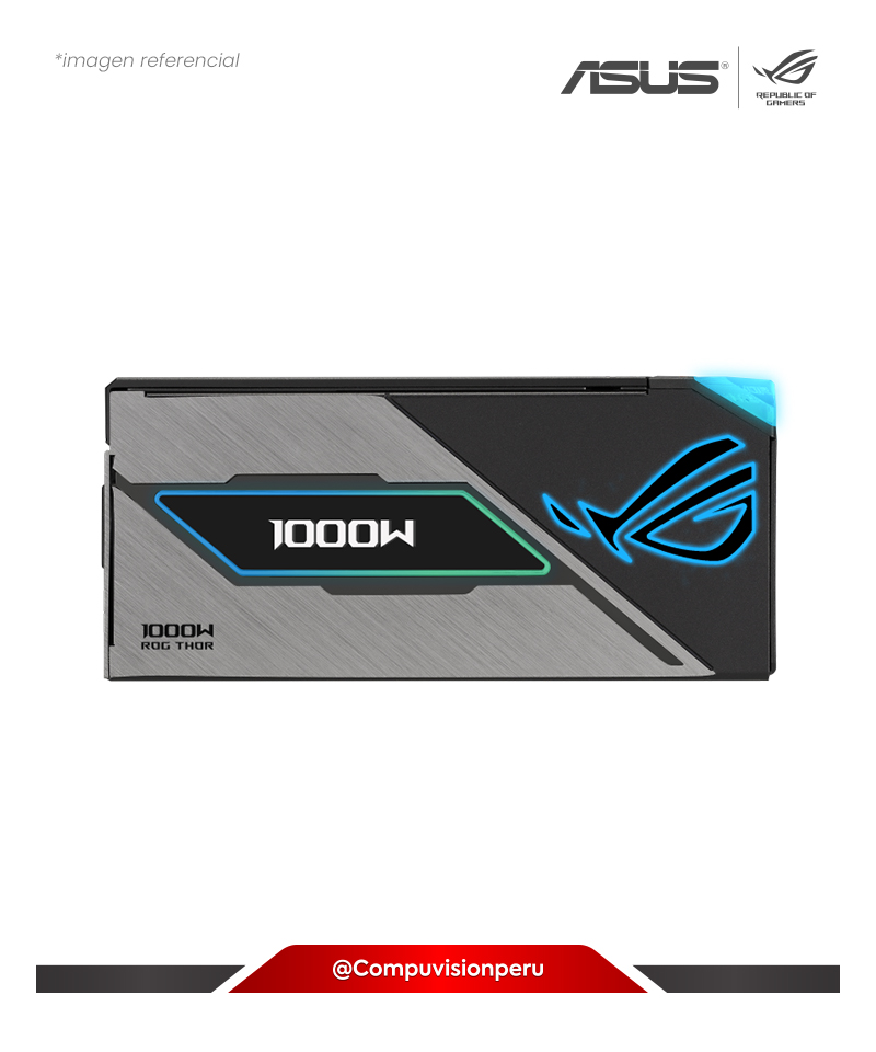 FUENTE 1000W ASUS ROG THOR 1000W PLATINUM III ATX 3.1 80 PLUS PLATINUM ROHS ARGB ROG-THOR-1000P3-GAMING