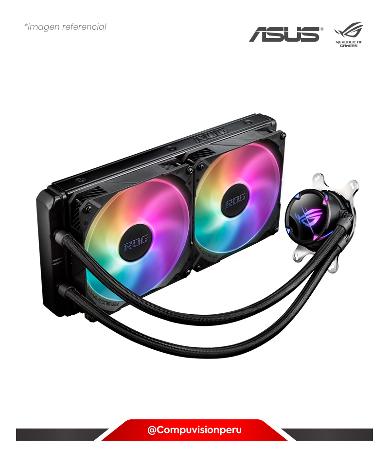 COOLER ASUS ROG STRIX LC II 280 ARGB INTEL AMD ALUMINUM 140MM * 2 AURA SYNC