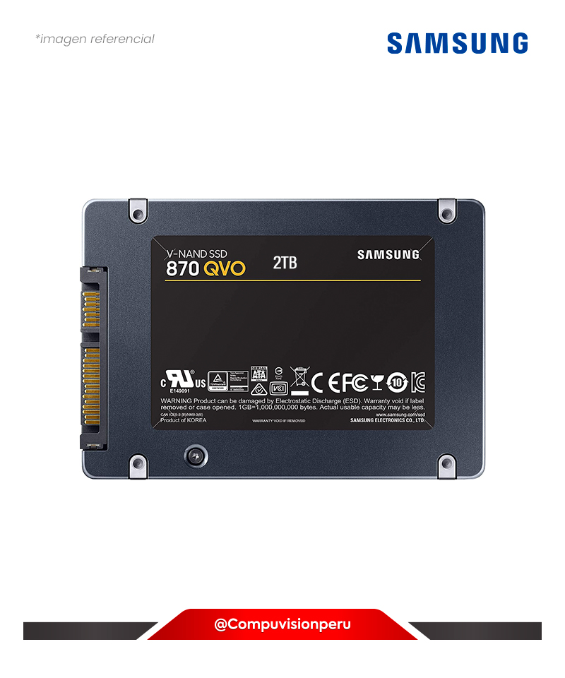 DISCO SOLIDO SSD 2TB SAMSUNG 870 QVO SATA GRAY V-NAND GSRF MZ-77Q2T0B/AM 400064251552