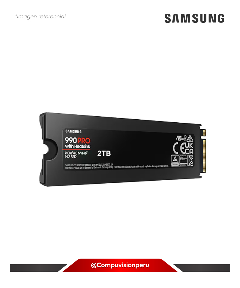 DISCO SOLIDO SSD 2TB SAMSUNG 990 PRO CON DISIPADOR PCIE GEN 4.0 X4 NVME 2.0 M.2 2280 V-NAND 3-BIT MLC MZ-V9P2T0CW
