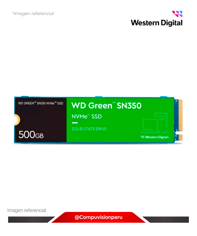 DISCO SOLIDO SSD 500GB WESTER DIGITAL GREEN SN350 NVME 1.3 M.2 PCIE GEN 3 X4 WDS500G2G0C