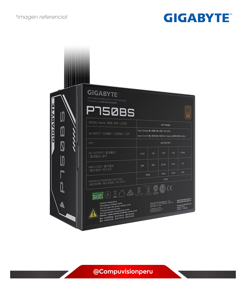 FUENTE 750W GIGABYTE GP-P750BS 80 PLUS BRONZE