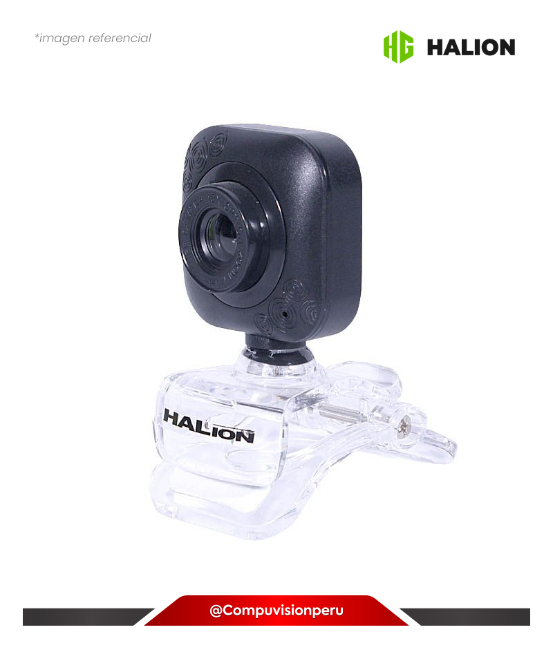 WEB CAM HALION HA-W04 BLACK SD480P C/MICROFONO CMOS OW0309 SENSOR 1G + 2P USB