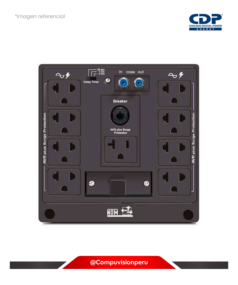 ESTABILIZADOR CDP R-AVR5008I 5000VA / 2500W 8 SALIDAS