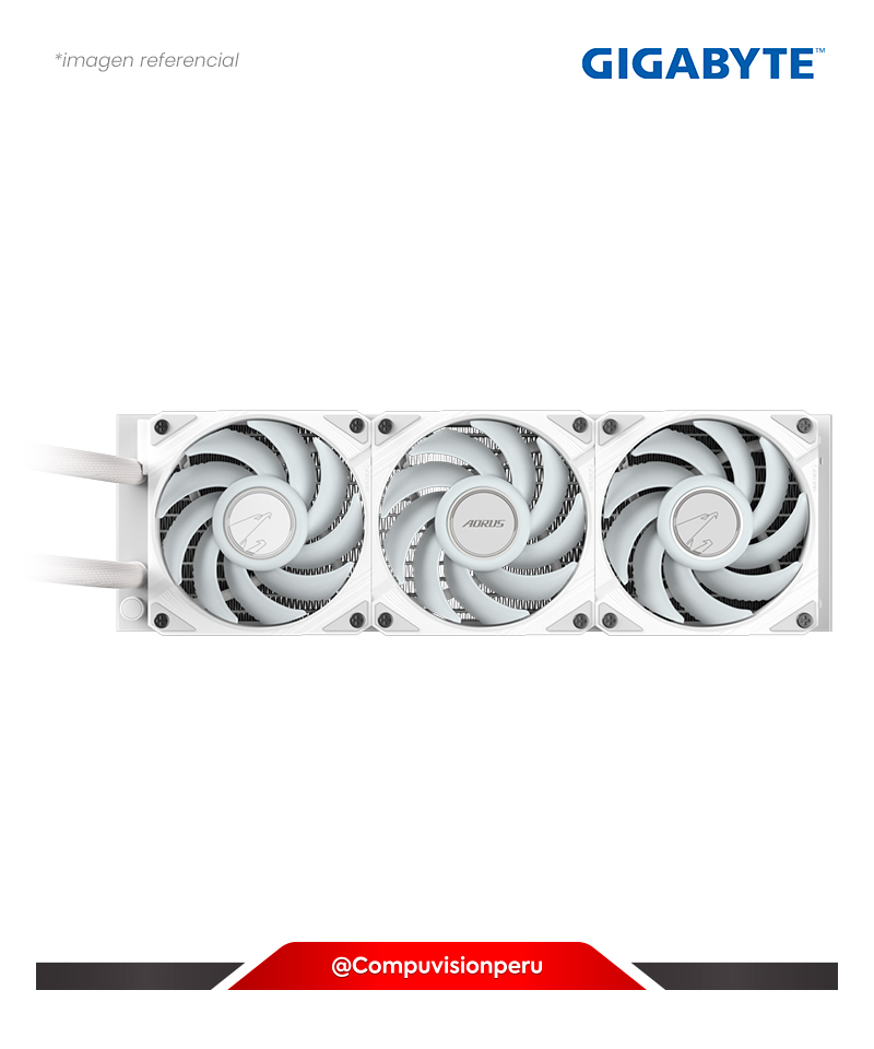 COOLER DE CPU GIGAYTE AORUS WATERFORCE II 360 ICE WHITE INTEL AMD 3*120MM ARGB ALUMINUM GP-AORUS-WATERFORCE-II-360-ICE