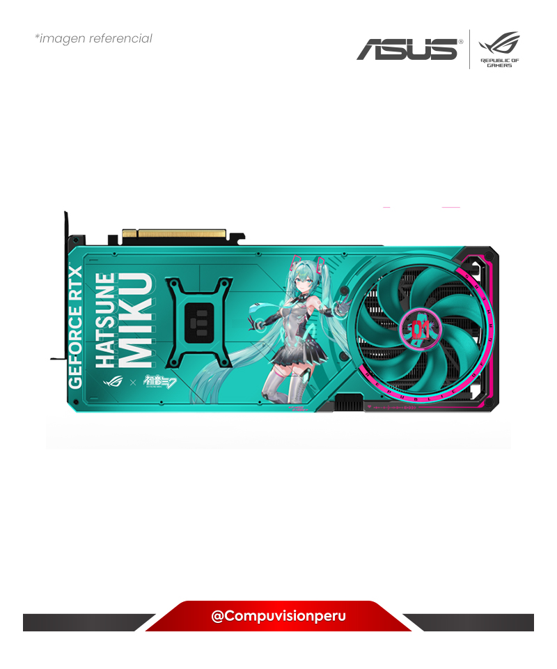 VIDEO ASUS ROG ASTRAL GEFORCE RTX 5080 16GB GDDR7 OC HATSUNE MIKU EDITION CUDA 10752 PCI 5.0 256-BIT HDMI DP ARGB ROG-ASTRAL-RTX5080-O16G-HATSUNE-MIKU