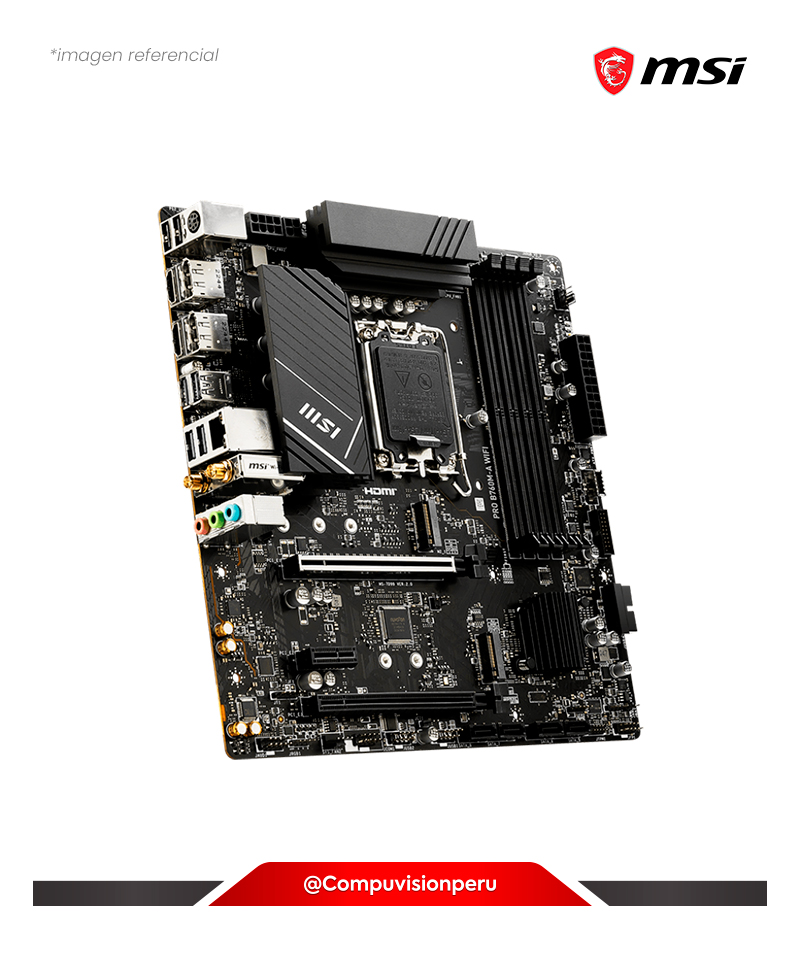 PLACA MSI PRO B760M-A WIFI INTEL B760 LGA1700 DDR5 SATA 6GB BLUETOOTH 5.3