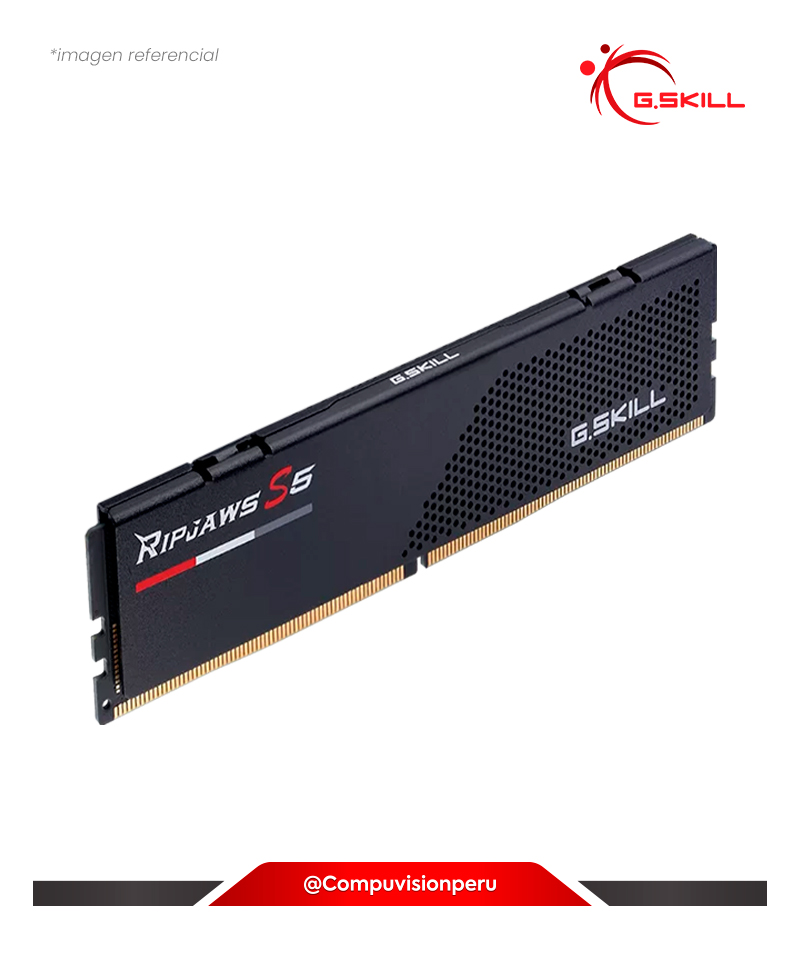 MEMORIA 16GB DDR5 BUS 6400 MHZ G.SKILL RIPJAWS S5 CL32 1.40V INTEL XMP F5-6400J3239G16GX2-RS5K-1