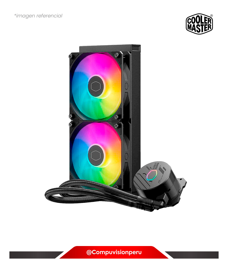 COOLER DE CPU COOLER MASTER MASTERLIQUID ML240L CORE ARGB BLACK INTEL AMD ALUMINUM MLW-D24M-A18PZ-R1