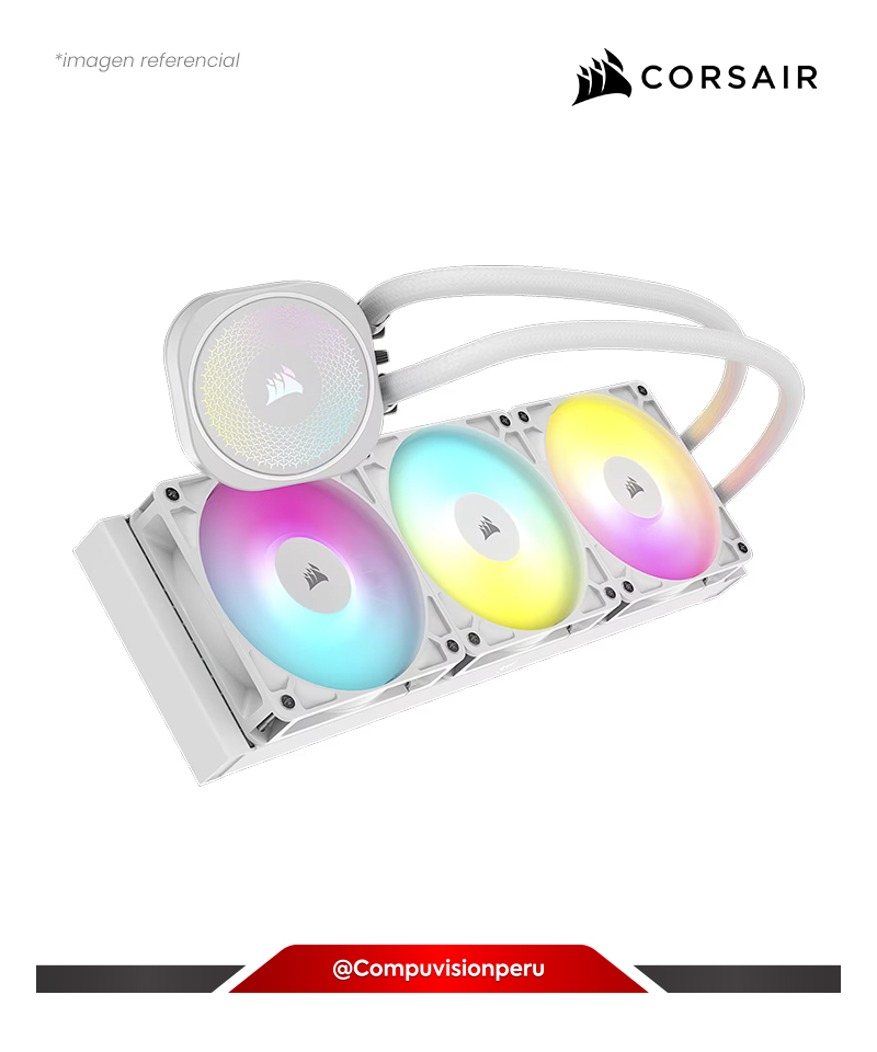 COOLER DE CPU CORSAIR NAUTILUS 360 RS ARGB WHITE ALUMINUM INTEL AMD 3*120MM RS120 ARGB CW-9060095-WW