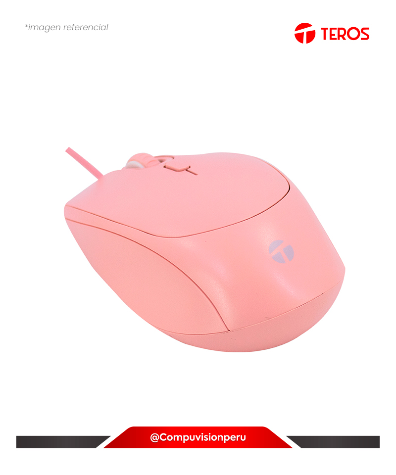 MOUSE TEROS TE-1226S PINK 1600DPI USB