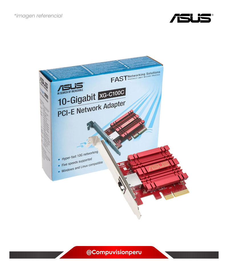 TARJETA DE RED ASUS XG-C100C PCI-EX 10G BASE-T RJ-45
