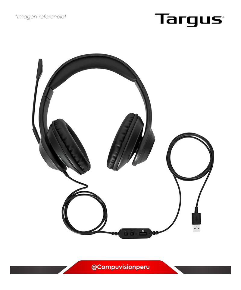 HEADSET TARGUS B2B AEH102TT USB STEREO OVER-EAR BLACK