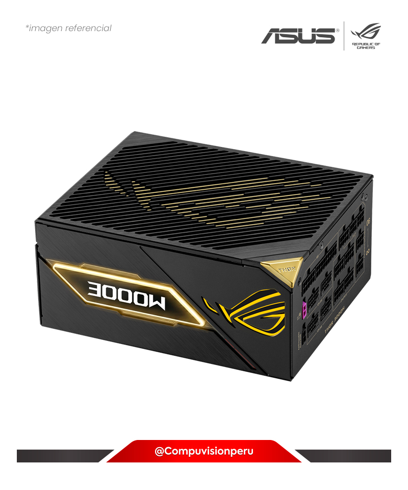 FUENTE 3000W ASUS ROG THOR 3000W TITANIUM III EDITION 20 80 PLUS TITANIUM FULLY MODULAR ATX 3.1 PCIE 5.1 ROG EQUALIZER 12V-2X6 GPU CABLE ROG-THOR-3000