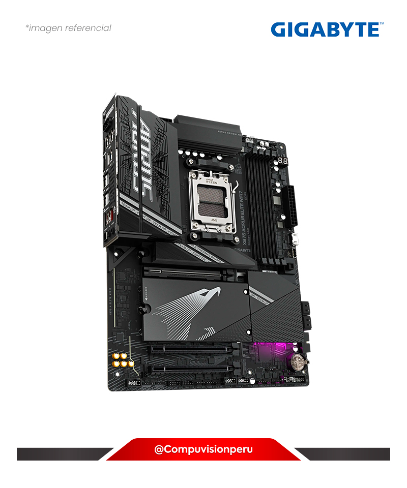 PLACA GIGABYTE X870 AORUS ELITE WIFI7 AMD X870 AM5 DDR5 HDMI DP BLUETOOTH 5.4 M.2 SATA 6GB ATX