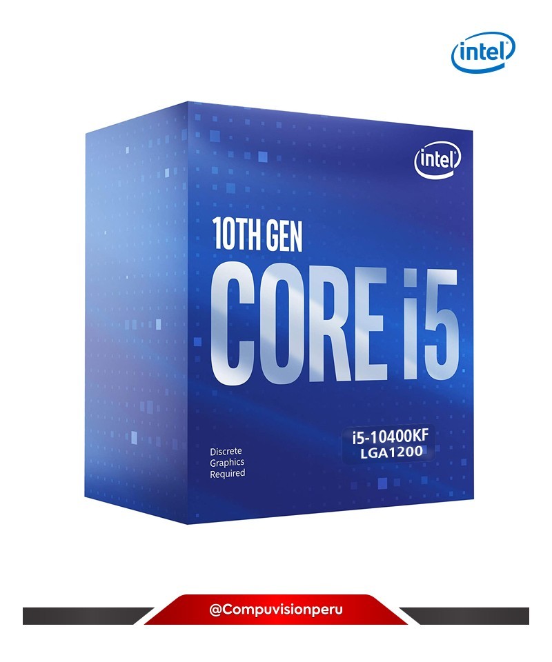 CPU INTEL I5-10400F 10MA GENERACIÓN 6/12TH 2.90GHZ TURBO CORE 4.30GHZ 65W S/G LGA 1200
