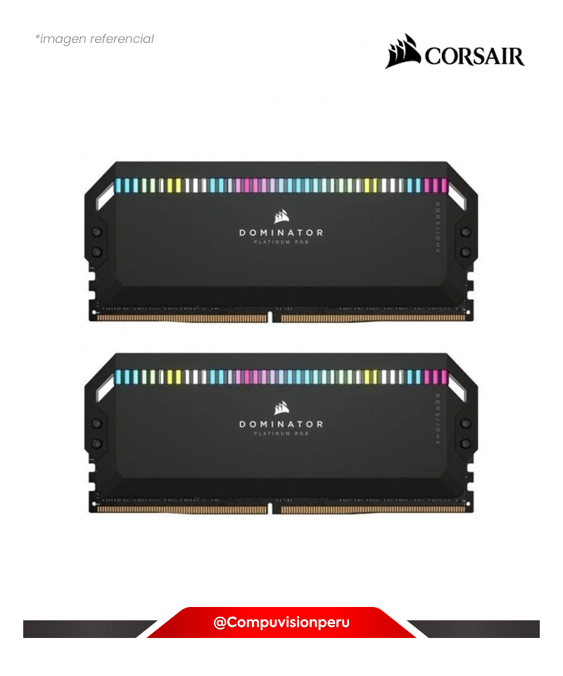 MEMORIA 64GB (32*2) DDR5 BUS 6000MHZ CORSAIR DOMINATOR PLATINUM RGB PC5 48000 C40 1.35V CMT64GX5M2B6000C40