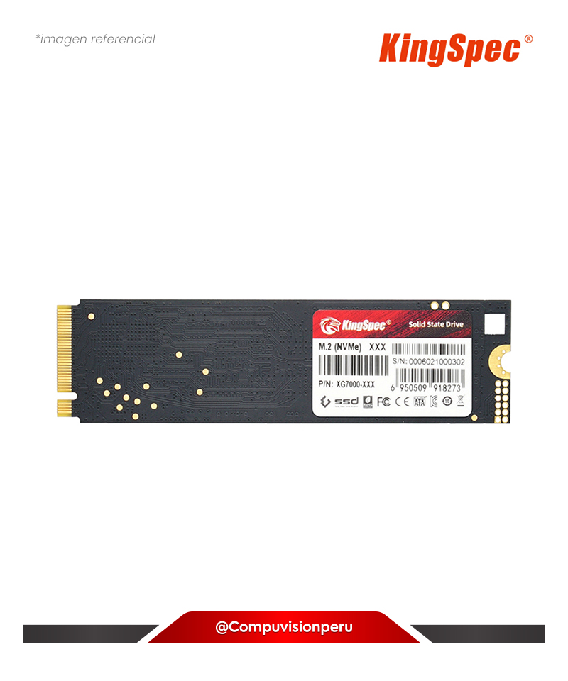 DISCO SOLIDO SSD 2TB KINGSPEC XG 7000 M.2 2280 PCIE 4.0X4 NVME 1.4 3D NAND WITH HEATSINK