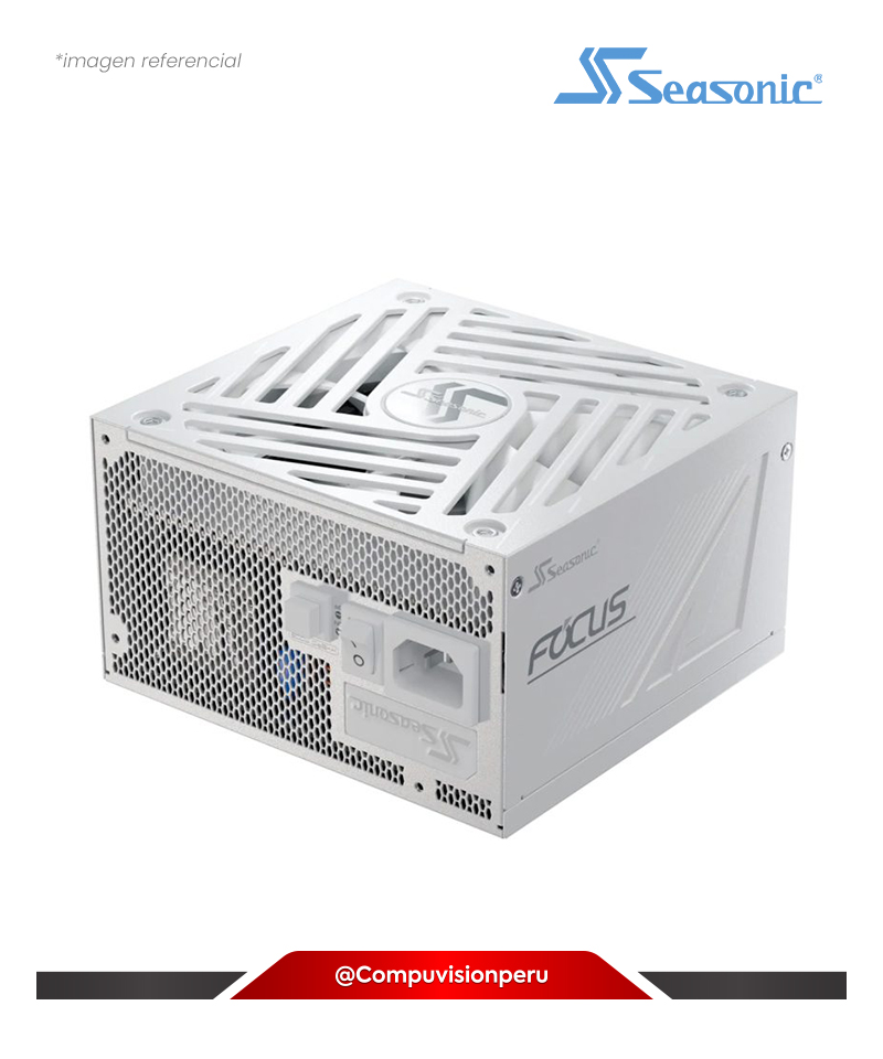 FUENTE 1000W SEASONIC FOCUS GX WHITE ATX 3.1 80 PLUS GOLD PCIE GEN 5 FULL MODULAR SRP-FGX102-A5A32SFW