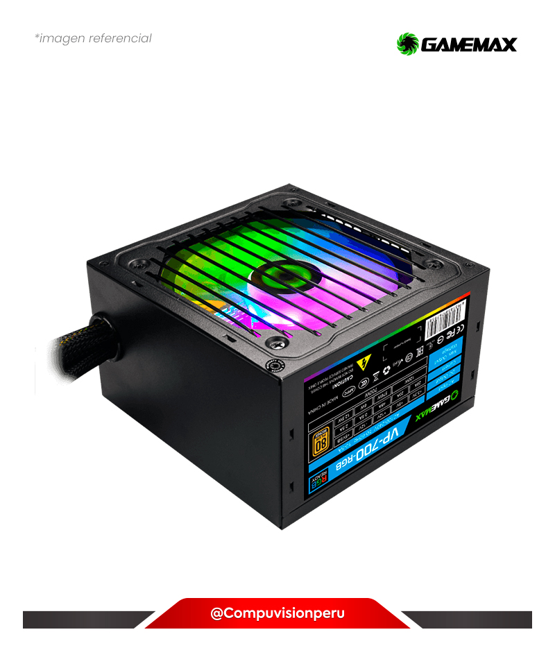 FUENTE 700W GAMEMAX VP-700-RGB 80 PLUS BRONZE POWER SUPPLY