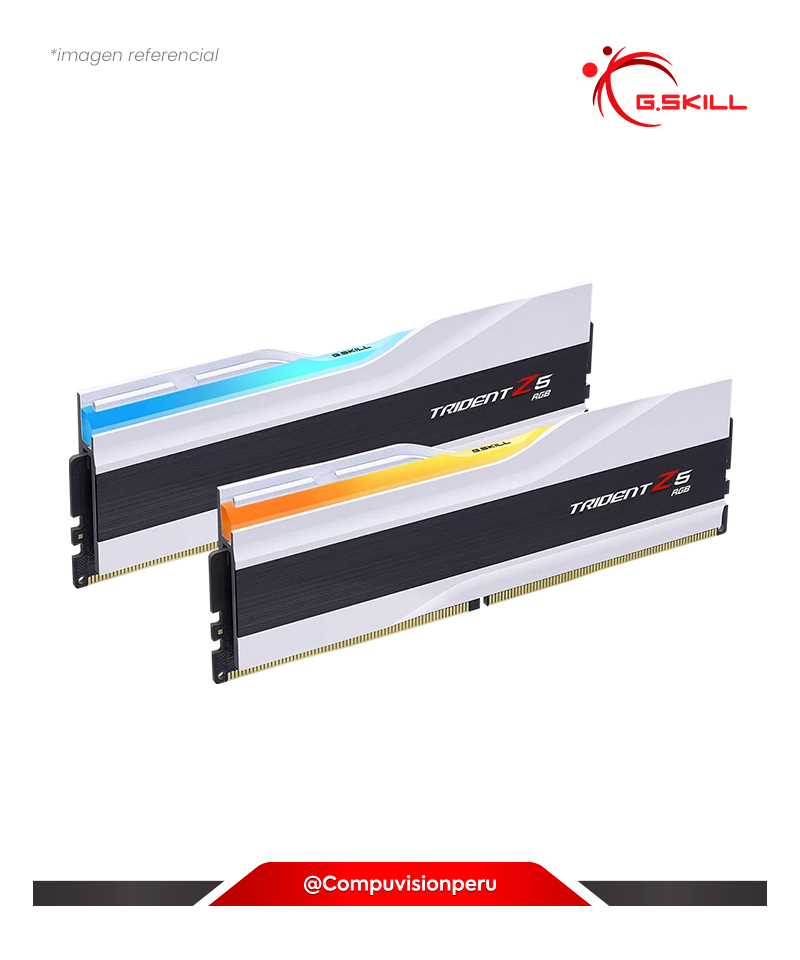 MEMORIA 64GB (32*2) DDR5 BUS 6000MHZ G.SKILL TRIDENT Z5 RGB 1.35V C36 F5-6000J3636F32GX2-TZ5RW 4713294234070 0848354044079