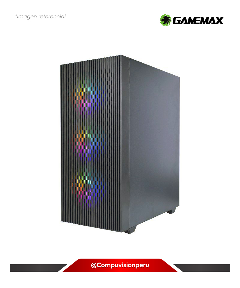 CASE GAMEMAX  EDGE BK 4FAN RAINBOW MALLA S/FUENTE VIDRIO TEMPLADO