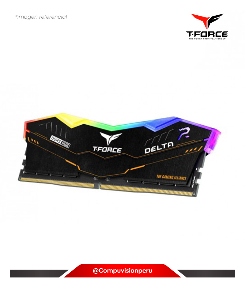 MEMORIA 32GB DDR5 BUS 5600MHZ TEAMGROUP DELTA TUF GAMING ALLIANCE RGB CL36 1.3V INTEL XMP3.0 FF5D532G5600HC36B01