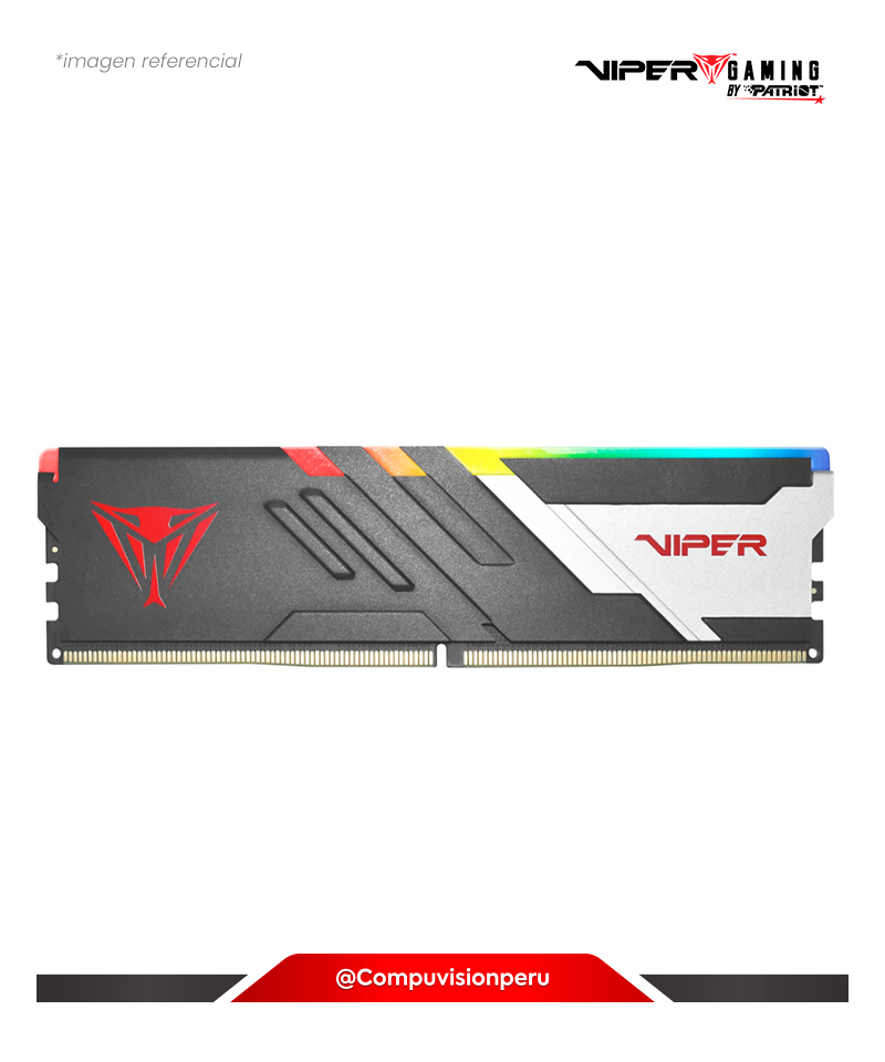 MEMORIA 16GB DDR5 BUS 6000MHZ PATRIOT VIPER VENOM RGB BLACK CL36 1.35V PVVR532G600C36K(1)