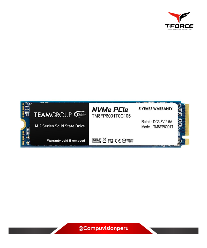 DISCO SOLIDO SSD 1TB TEAM GROUP MP33 M.2 2280 PCIE 3.0 NVME 1.3 3D NAND TM8FP6001T0C101
