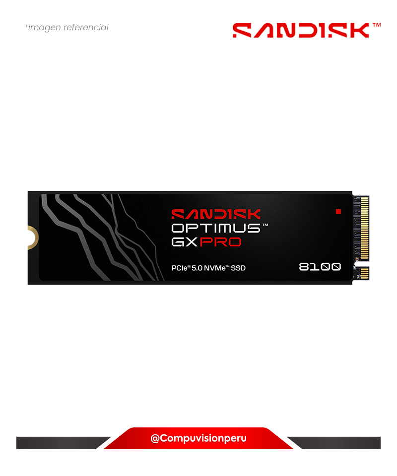 DISCO SOLIDO SSD 1TB SANDISK OPTIMUS GX PRO 8100 M.2 2280 PCI-EX 5.0 X4 3D NAND TLC SDSP82100TAN-000E0
