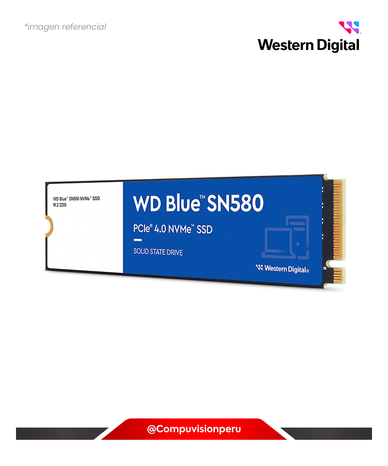 DISCO SOLIDO SSD 2TB WESTER DIGITAL BLUE SN580 NVME GEN4 X4 PCIE 16GB*S M.2 2280 HASTA 4.150 MB*S WDS200T3B0E