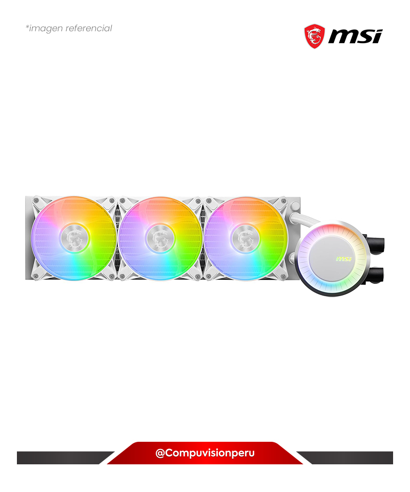 COOLER DE CPU MSI MAG CORELIQUID E360 WHITE INTEL AMD ALUINIO 3*120MM ARGB