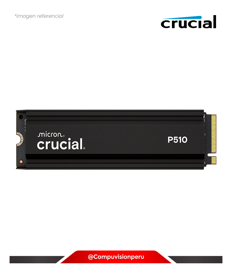 DISCO SOLIDO SSD 1TB CRUCIAL P510 G9 TLC NAND PCIE GEN 5 X4 NVME M.2 2280 W/HEATSINK CT1000P510SSD5