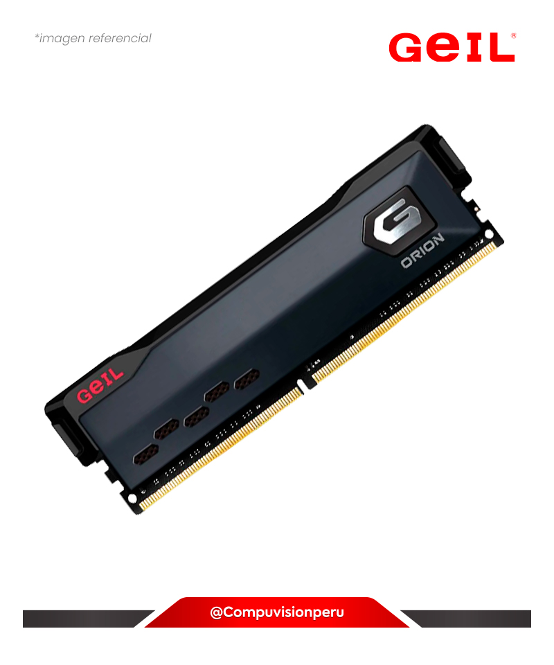 MEMORIA 16GB DDR4 BUS 3200MHZ GEIL ORION BLACK CL18 1.35V GAOG432GB3200C18ADC(1)