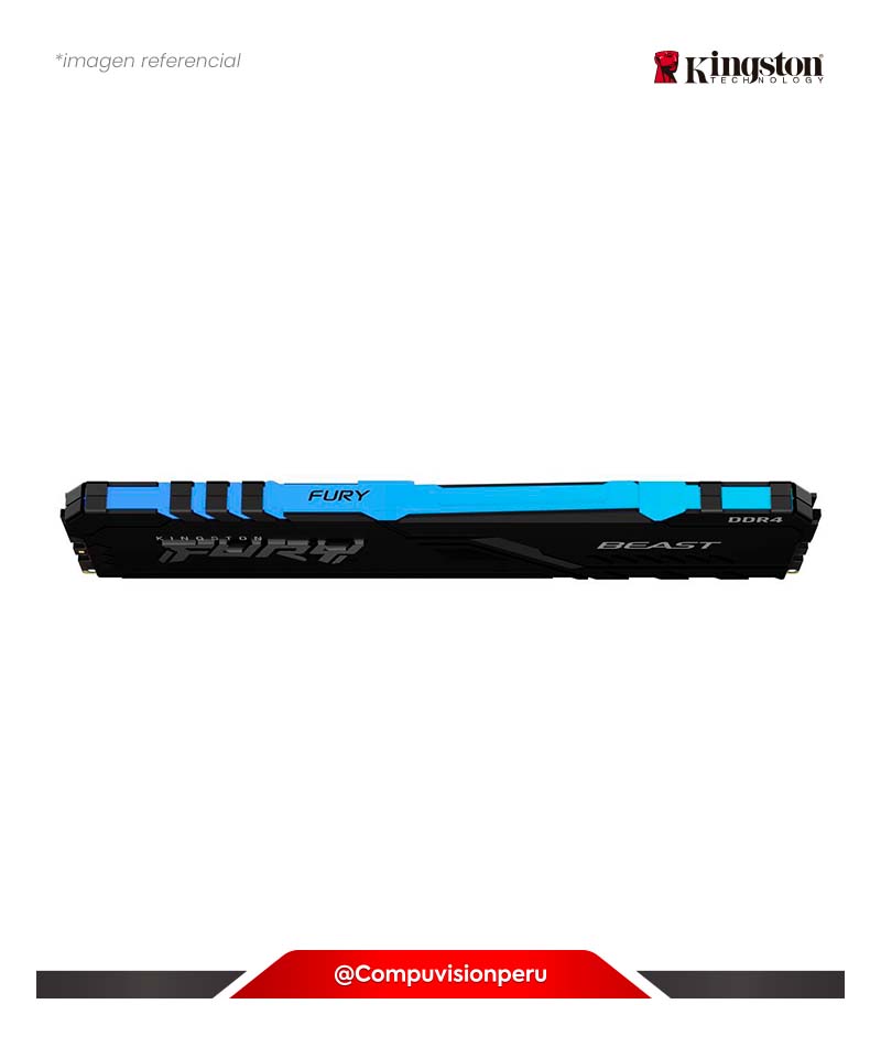 MEMORIA 8GB DDR4 BUS 3200MHZ KINSGTON FURY BEAST RGB BLACK CL16 1.35V KF432C16BB2A/8WP