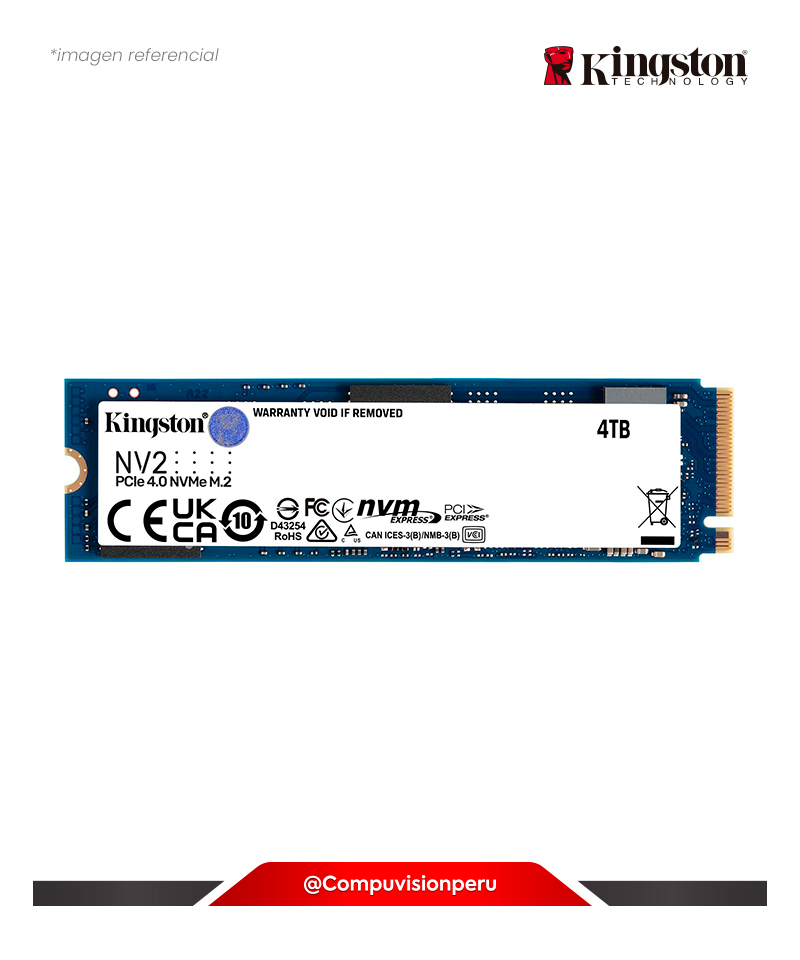 DISCO SOLIDO SSD 4TB KINGSTON NV2 NVME PCIE 4.0 M.2 2280 SNV2S/4000G