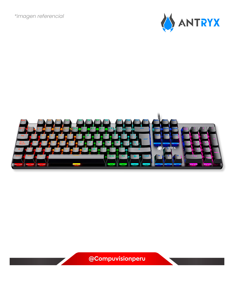 TECLADO ANTRYX MK760L BLACK RGB RAINBOW BLUE SWITCH AMK-760LKBL-SP