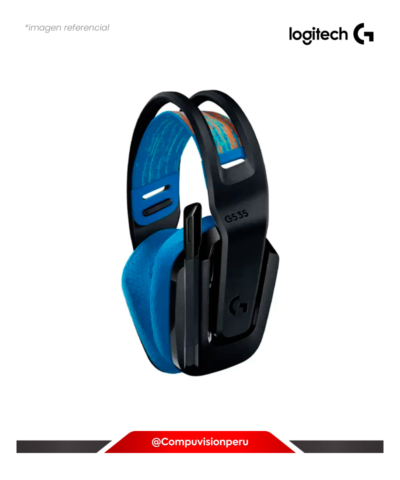 HEADSET LOGITECH G G535 BLACK BLUE LIGHTSPEED WIRELESS COMPATIBLE PS5/PS4 939-002218