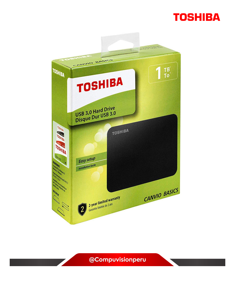 EXTERNO TOSHIBA 1TB CANVIO BASIC USB3.0 NEGRO, DISCO DURO