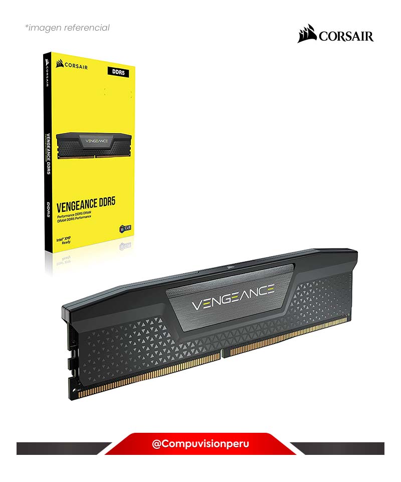 MEMORIA 32GB (16*2) DDR5 BUS 6000MHZ CORSAIR VENGEANCE BLACK C36 1.25V PC5-48000 CMK32GX5M2B6000C36