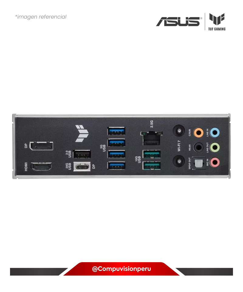 PLACA ASUS TUF GAMING B860M-PLUS WIFI LGA 1851 INTEL B860 DDR5 HDMI DP M.2 SATA 6GB BLUETOOTH USB 20GB M-ATX