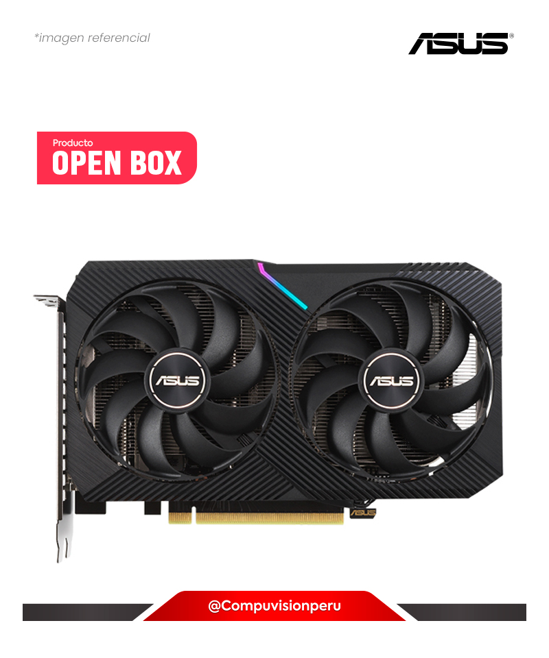 VIDEO ASUS DUAL GEFORCE RTX 3060 V2 OC OPEN BOX EDITION 12GB GDDR6 CUDA 3584 192-BIT DUAL-RTX3060-O12G-V2
