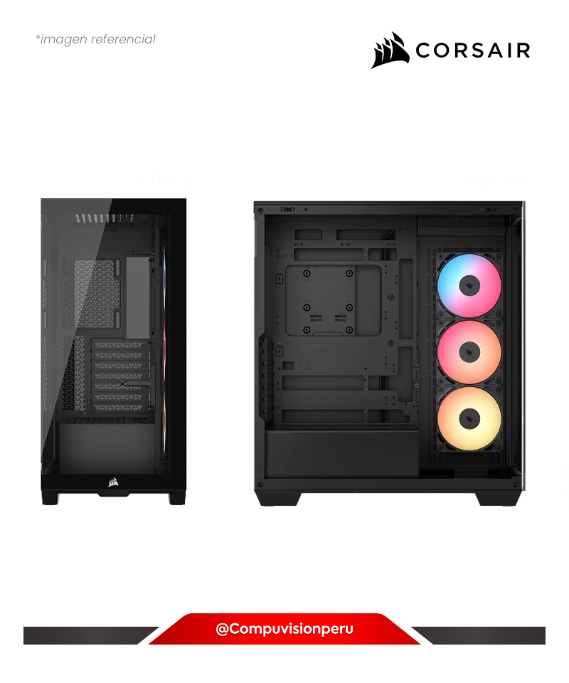 CASE CORSAIR 3500X RS-R ARGB BLACK TEMPERED GLASS E-ATX 120MM*3 RS120-R ARGB CC-9011322-WW