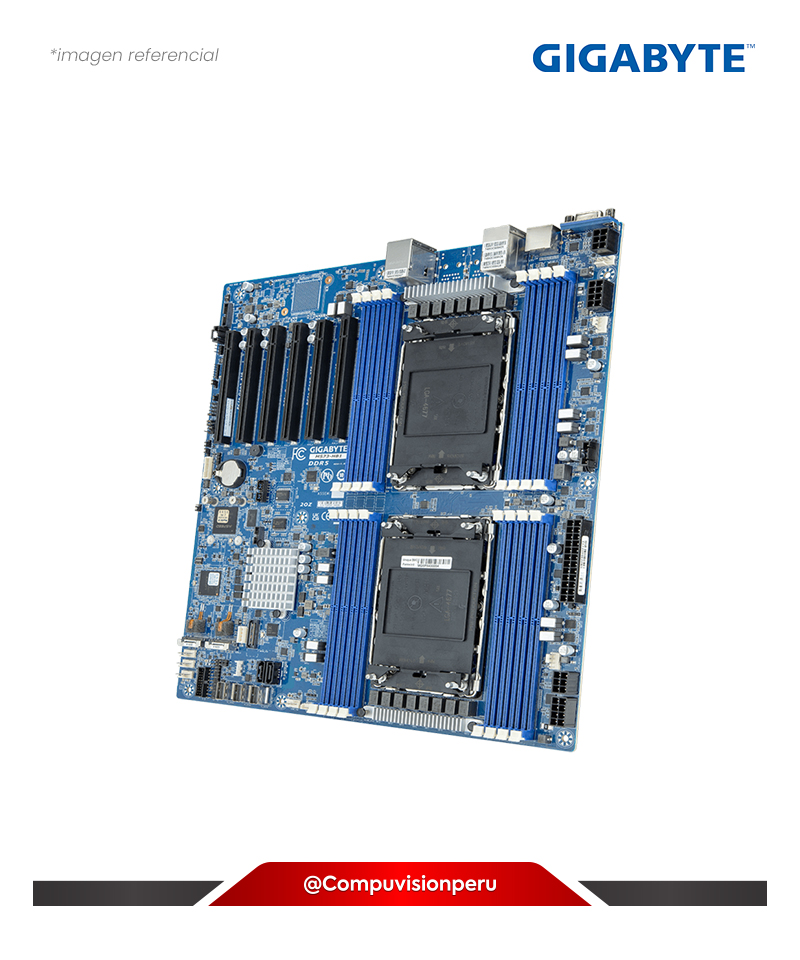 PLACA GIGABYTE MS73-HB1 INTEL C741 2*LGA 4677 8* DDR5 RDIMM 16*DDR5 DIMMS INTEGRATED IN ASPEED AST2600 M.2 WST